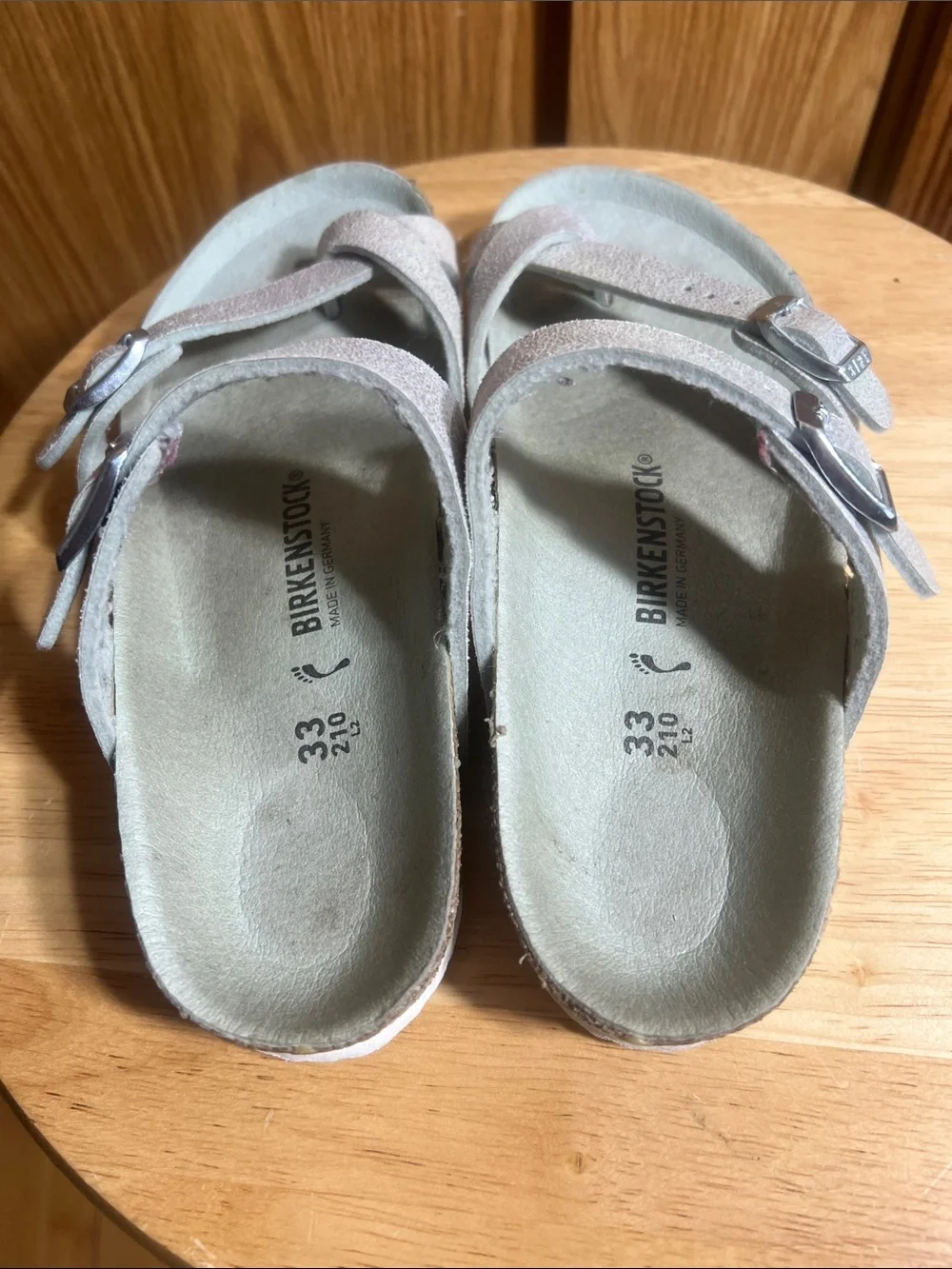 Birkenstock Kids Iridescent Light Silver Dual-Strap Sandals